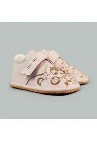 Pantofi Barefoot din piele naturala - Doodle - Roz - Roz