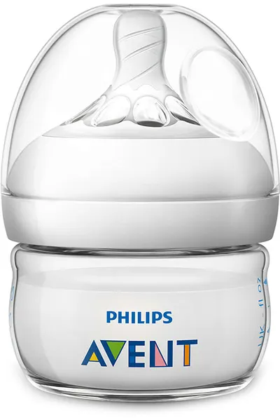Sticlă pentru bebeluși Philips Avent - Natural, PP, debit lent/1 picătură, 0 luni+, 60 ml