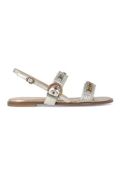 Sandale din piele cu logo Milly - Auriu