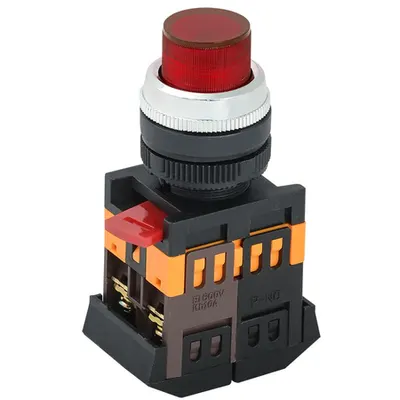 Control buton ABLFP-22 red d22mm neon /240V 1z+1P