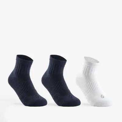 Set 3 Perechi Șosete Mid Copii Rs 500 Alb-Bleumarin
