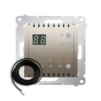 Termostat cu display, 16 (2) A, 230V ~, senzor exterior inclus, gold mat metalic