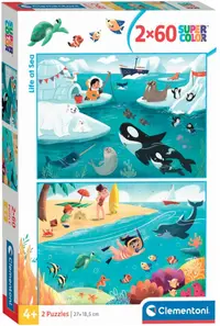 Puzzle pentru copii Clementoni din 2 x 60 piese - Viața pe mare cu Noli