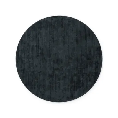 Covor negru țesut manual rotund din viscoză ø 200 cm Noemi – Vikosa