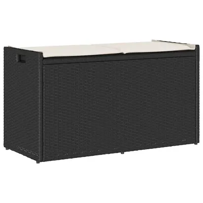 Gossi banca depozitare in aer liber cu perna neagra 100 cm poly ratan