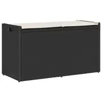 Gossi banca depozitare in aer liber cu perna neagra 100 cm poly ratan