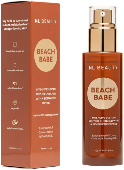 NL BeautyUlei de corp pentru bronzare mai rapidă Beach Babe, Salted Caramel, 100 ml