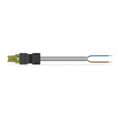 pre-assembled connecting cable; B2ca; Socket/open-ended; 2-pole; Cod. B; 8 m; 1,00 mm²; light green