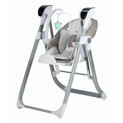 Scaun de masa si balansoar, FreeON, Oli Deluxe, 2 in 1, Transformabil, Multifunctional, Cu melodii de leagan, 0 luni+, Beige