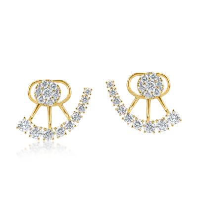 Cercei din aur galben cu diamante microsetting de 2.2ct