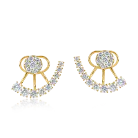 Cercei din aur galben cu diamante microsetting de 2.2ct