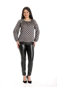 Bluza ie dama DP23BL43 negru/crem/turcoaz, Dress to Impress | marimea 40/42