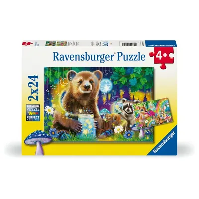 Puzzle 2 x 24 piese Ravensburger Prietenii dragalasi ai padurii