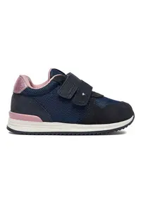Pantofi sport copii - piele naturala - albastru/roz - velcro