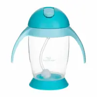 Cana de apa Bocioland cu pai si manere 300 ml 6 luni+ Blue