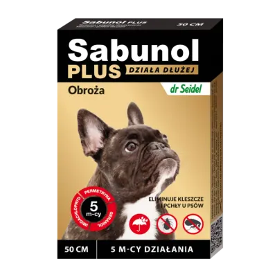Zgarda antiparazitara pentru caini intre 10-25 kg Sabunol Plus 50 cm