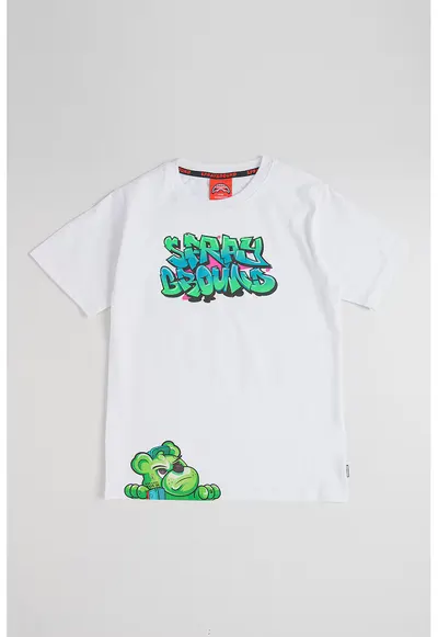 Tricou regular fit Catch Bear - Alb/Verde