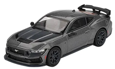 Model de colecție Mini GT Contemporary: Automobile - Ford Mustang Dark Horse 2024 Carbonized Gray (LHD)