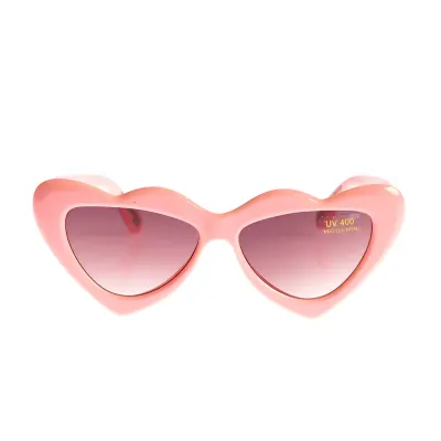 Ochelari de soare roz in forma de inima cu protectie UV400
