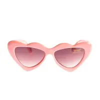 Ochelari de soare roz in forma de inima cu protectie UV400