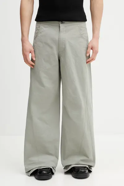 HELIOT EMIL pantaloni wide leg bărbați din bumbac