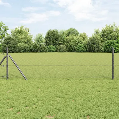 Gossi set de garduri set de 2 gri metal, plastic 25 x 0.5 m durabil