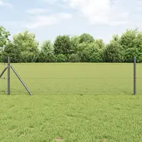 Gossi set de garduri set de 2 gri metal, plastic 25 x 0.5 m durabil