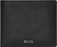 Portofel pentru bărbați Hugo Boss Classic Grained - Cu suport pentru monede, negru
