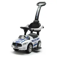 Masinuta de impins, Baby Mix, Police, Cu maner de impins detasabil, Cu protectii laterale, Cu melodii si claxon, Cu suport jucarii sub sezut