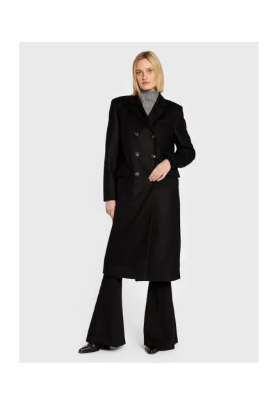 Palton dama - 300923962 - Lana/Poliester - Negru - Negru
