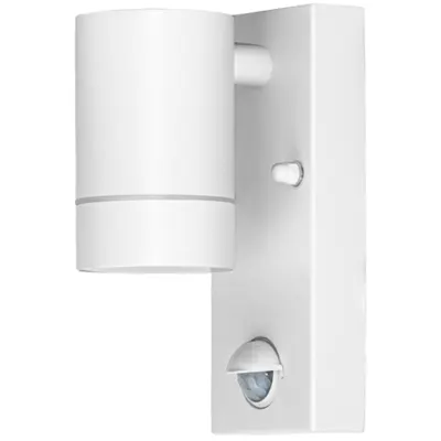 Corp ilum. spot pt.perete ext., detect. misc., alb 100-240VAC,50Hz,1xGU10,max35W,10s-4min,max 8m,3-2000lx,IP44