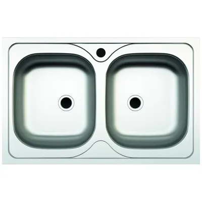 Chiuveta din Inox, Blat cu 2 Cuve, Argintiu, Zilan
