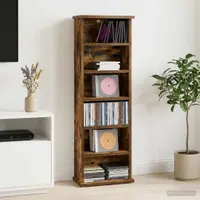 vidaXL Dulap pentru CD-uri Stejar fumuriu 60 x 17 x 92 cm