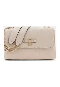 Geanta crossbody din piele ecologica cu monograma Dita - Maro nisip