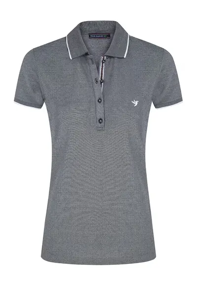 Tricou polo din amestec de bumbac - Gri carbune