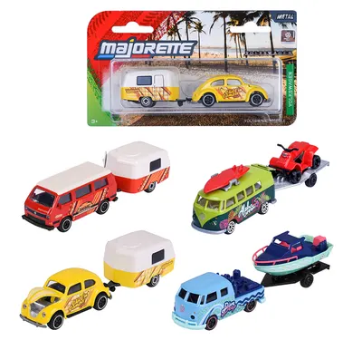 Mașinuță cu remorcă Majorette – Volkswagen, 1:64, 13 cm, sortiment
