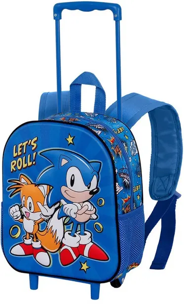 Ghiozdan pentru gradiniță cu roți Karactermania Sonic - Let's Roll, 3D