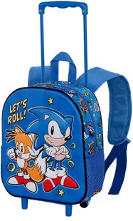 Ghiozdan pentru gradiniță cu roți Karactermania Sonic - Let's Roll, 3D
