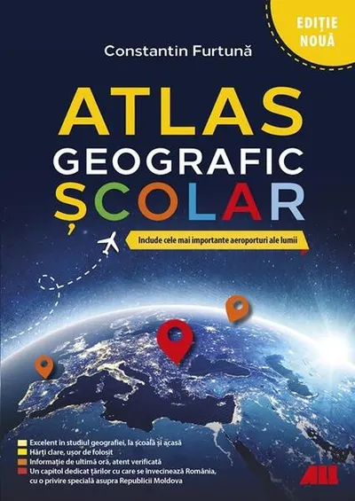 Atlas geografic școlar - Paperback - Constantin Furtună