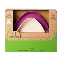 Set farfurii - Bioplastic - Mov-Alb