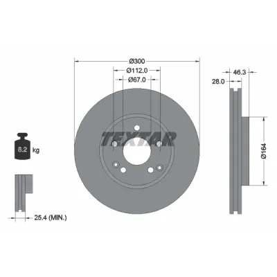 Disc frana TEXTAR 92106005