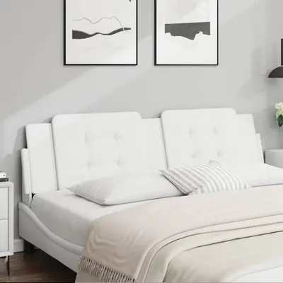 vidaXL Pernă pentru tăblie pat, Zadar, alb, 180 cm, piele artificială