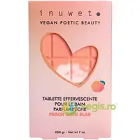 Tableta Efervescenta pentru Baie in Forma de Ciocolata cu Parfum de Piersica 200g