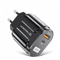 Incarcator Retea Techsuit Premium, 20W, 3A, 1 x USB-A - 1 x USB-C, Negru CHPD038