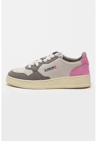 Pantofi sport wedge cu strat exterior de piele intoarsa Medalist - Roz pastel/Crem/Bej deschis