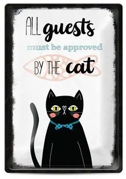 Placa metalica - All guests...CAT