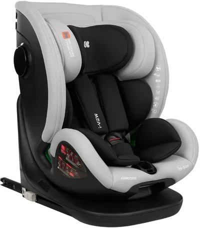 Scaun auto KikkaBoo - i-View, i-Size, 40-150 cm, gri deschis