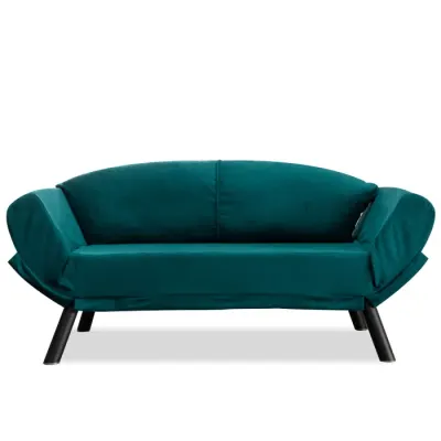 Canapea extensibila GENZO, 2 locuri, albastru petrol, 177x75x87 cm