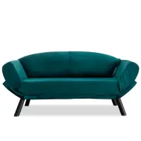 Canapea extensibila GENZO, 2 locuri, albastru petrol, 177x75x87 cm