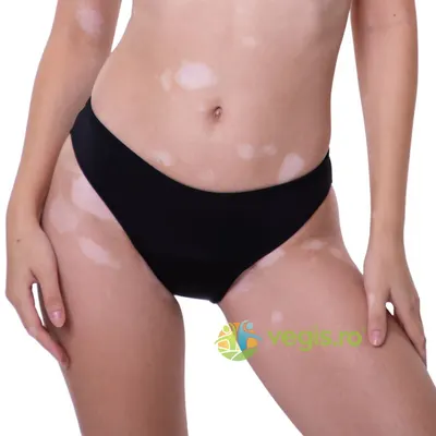Slip Menstrual Negru cu Protectie Solara UV30+ Absorbtie Moderata Maja L 1buc